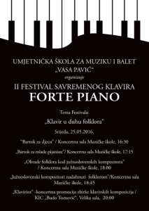 II Festival savremenog klavira „Fortepiano“